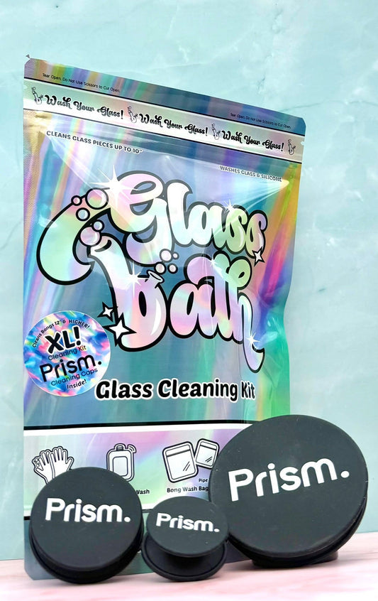 Glass Bath XL cleaning kit with three Prism silicone caps