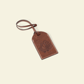 Houseplant Smoking Rooster Leather Luggage Tag — Made in Tuscany