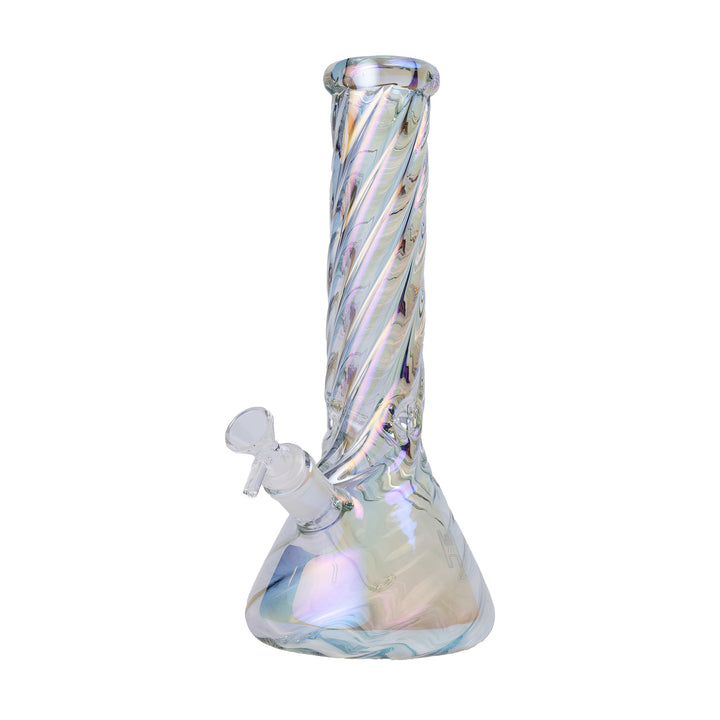 Human Grade Twisted Iridescent Beaker Water Pipe (representative supplier image, sizes may differ)