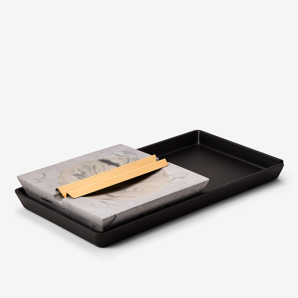 NWTN Home Roseland Set — Concrete Ashtray, Melamine Tray & Brass Tool