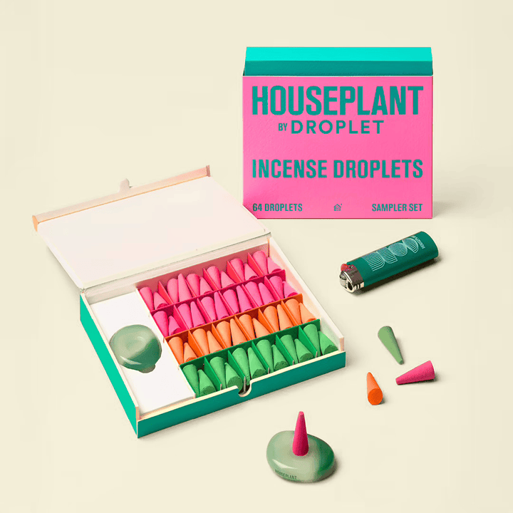 Houseplant x Droplet Incense Droplets with Glass Burner — 48 Cones